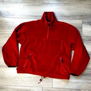 Red Wind River Fleece Quarter Zip Sweater Size Large